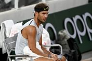 Rafael Nadal at a practice session.